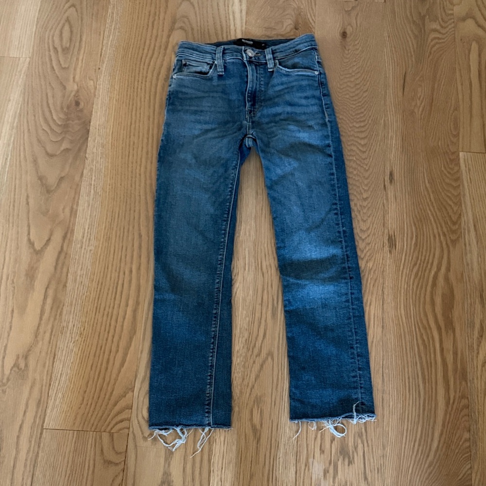 Hudson Barbara Jeans Distressed Blue Ankle Jeans